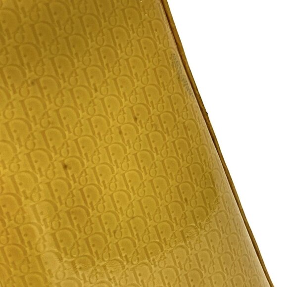 Auth DIOR/ChristianDior Lady Dior Medium/Trotter Yellow Patent Leather Handbag - Picture 13 of 16